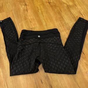 lululemon athletica Black Leggings with Textured Design
